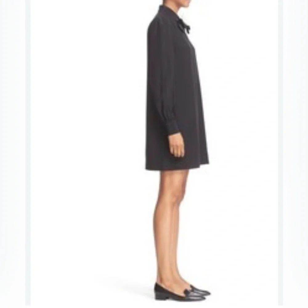 kate spade silk Long Sleeve Shift Dress Black size 4